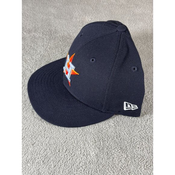 MLB Houston Astros X BREAST CANCER RIBBON 59FIFTY 5950 Hat Men's Fitted All BLUE - Picture 2 of 5